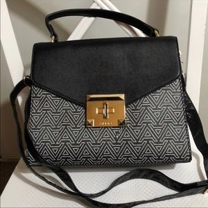 ALDO Crossbody Handbag (Black, White, & Gold)
